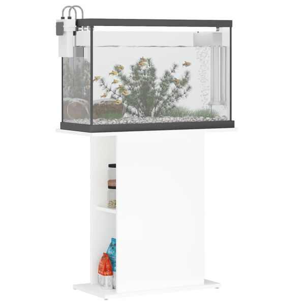 vidaXL Akvariestativ hvit 75x36x72,5 cm konstruert tre