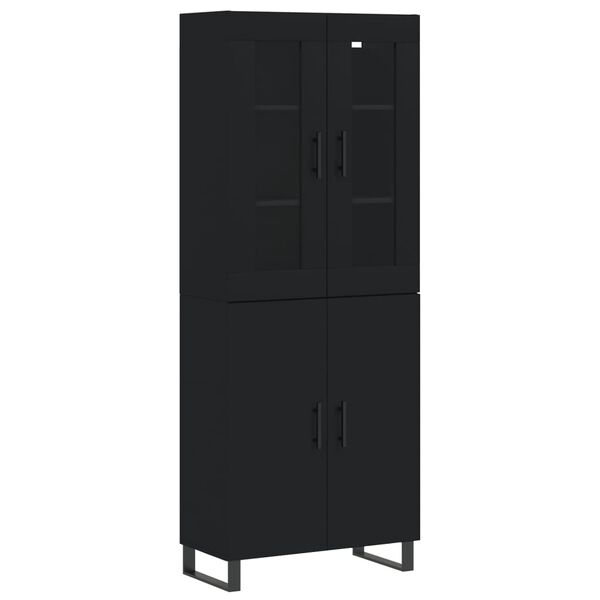 vidaXL Highboard svart 69,5x34x180 cm konstruert tre