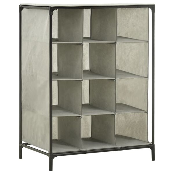 vidaXL Skohylle 55x36x76 cm ikke-vevd stoff og st&aring;l gr&aring;