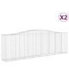 vidaXL Gabionkurver buede 2 stk 400x50x120/140 cm galvanisert jern