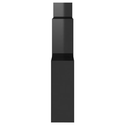 vidaXL Kubeformet vegghylle høyglans svart 80x15x78,5 cm sponplate