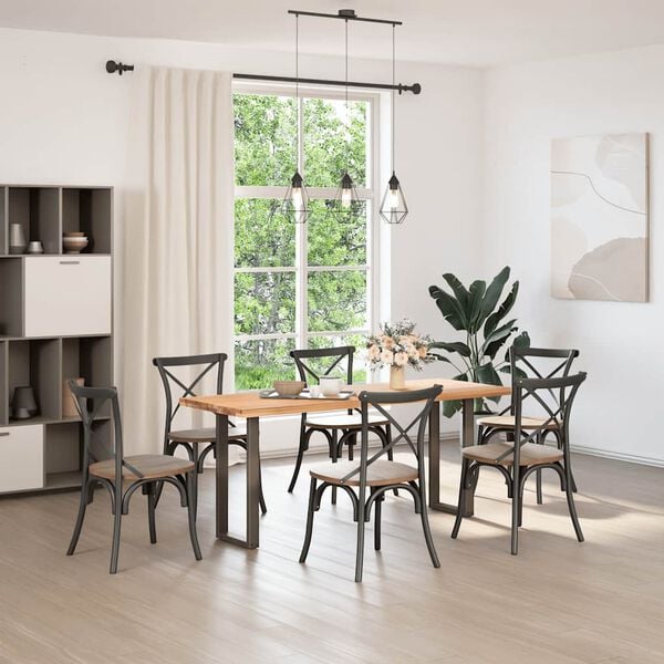 vidaXL Konsollbordben U-formet 2 stk naturst&aring;l 28 x (72-73) cm st&aring;l