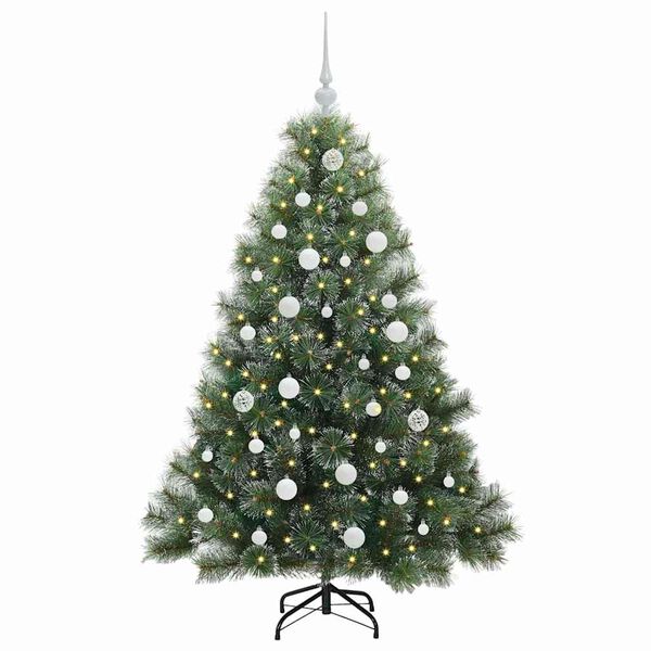 vidaXL Kunstig juletre med 150 LED med stativ gr&oslash;nn 150 cm PE og PVC