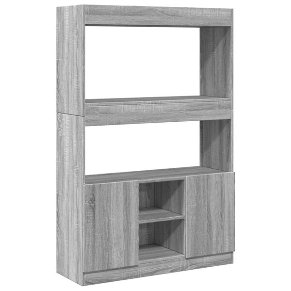 vidaXL Highboard gr&aring; sonoma 92x33x140 cm konstruert tre