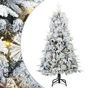 vidaXL Kunstig sammensatt juletre med 150 LED Hvit 150 cm PE og PVC