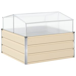 vidaXL Plantekassed Elfenben 100 x 100 x 77 cm Galvanisert St&aring;l