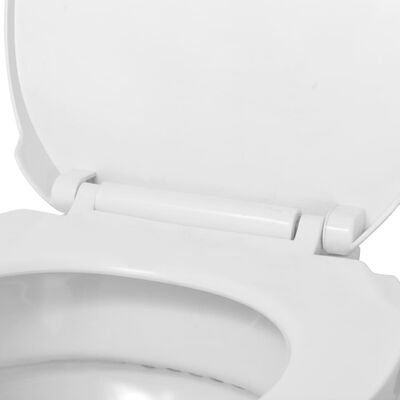 vidaXL Vegghengt toalett hvit keramikk