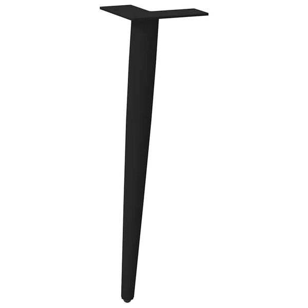 vidaXL Salongbordben konisk form 4 stk svart 42-43 cm stål