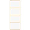 vidaXL Skyvedør gull 76x205 cm gjennomsiktig ESG glass og aluminium