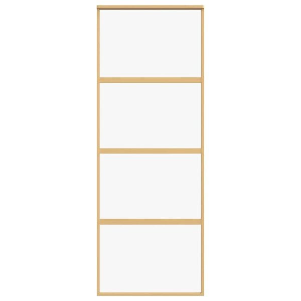 vidaXL Skyvedør gull 76x205 cm gjennomsiktig ESG glass og aluminium