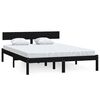 vidaXL Sengeramme svart heltre furu 140x190 cm