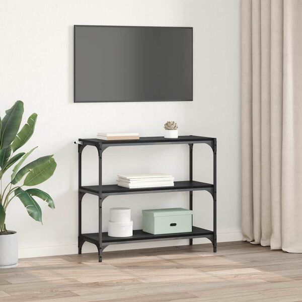 vidaXL Bokskap Svart Eik 80 x 33 x 70,5 cm Ingeni&oslash;rtre og jern