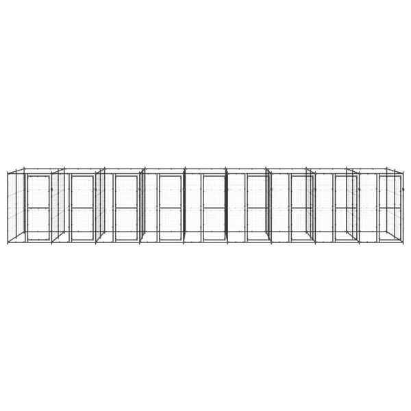 vidaXL Utend&oslash;rs hundeg&aring;rd 21,78 m&sup2; st&aring;l