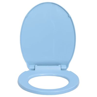 vidaXL Toalettsete myktlukkende blå oval