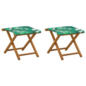 vidaXL Hage Stol 2 pcs Solid Eucalyptus Tre Bladm&oslash;nster