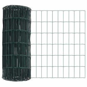 vidaXL Euro gjerde grønn 0.4 x 25 m PVC-belagt jern
