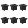 vidaXL Firkantet Blomsterpotte 6 pcs Svart 23 x 23 x 17,5 cm Plast