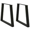 vidaXL Spisebordben V-formet 2 stk svart 70 x (72-73,3) cm st&aring;l