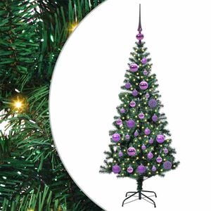vidaXL Kunstig Forh&aring;ndsopplyst Juletre gr&oslash;nn 120 cm PVC og metall