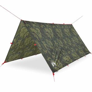 vidaXL Campingpresenning kamuflasje 306x306 cm vanntett