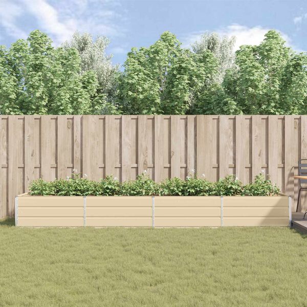 vidaXL Plantekassed Elfenben 195 x 100 x 45 cm Galvanisert St&aring;l