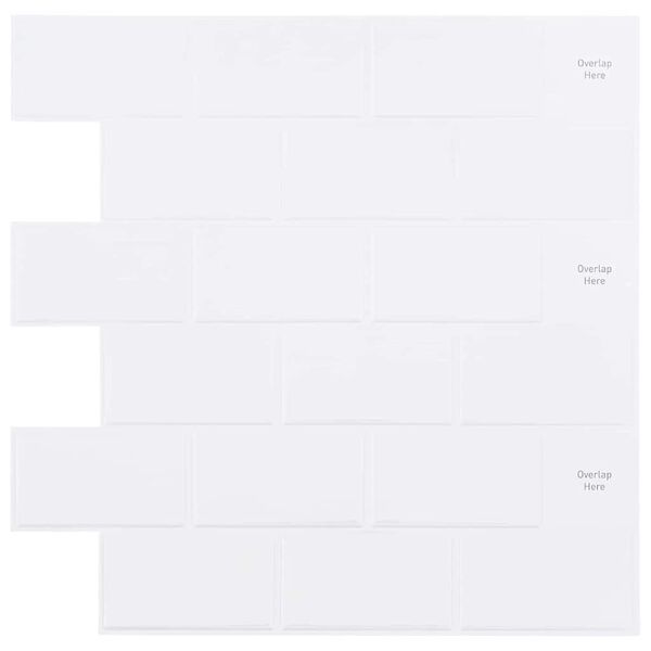 vidaXL Subway-flis 10 pcs Hvit 30,5 x 30,5 cm Polyuretan og PET