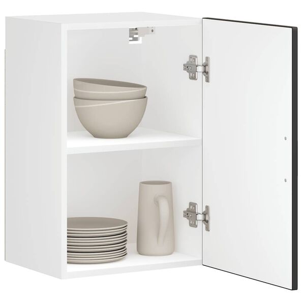 vidaXL Veggmontert kj&oslash;kkenskap Porto svart konstruert tre