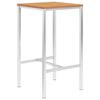 vidaXL Barbord 60x60x105 cm heltre teak og rustfritt st&aring;l