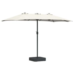 vidaXL Hageparasol Sand og Antrasitt 385 x 209 x 244 cm Polyester