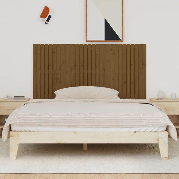 vidaXL Veggmontert hodegavl honningbrun 185x3x90 cm heltre furu
