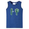 Singlet for barn m&oslash;rkebl&aring; melert 128
