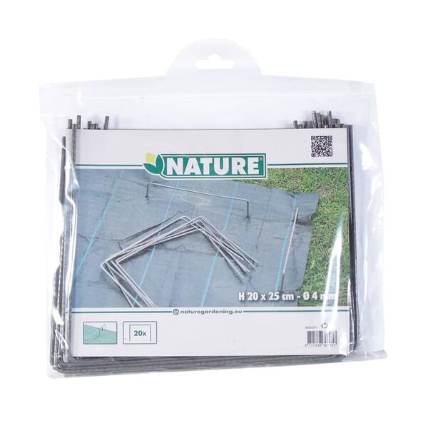 Nature Festeplugger for ugressduk 20 stk 25x20 cm metall