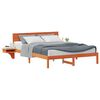 vidaXL Sengestamme med hodegjerde Vokset Brun 150 x 200 cm Massiv furu