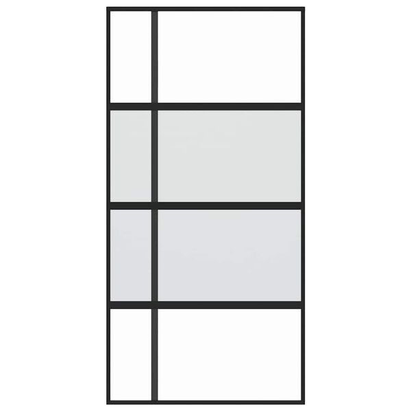vidaXL Skyved&oslash;r svart 102,5x205 cm herdet glass og aluminium