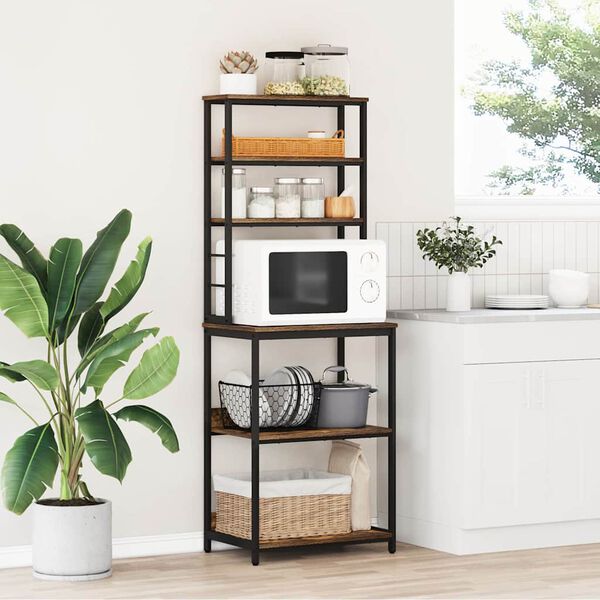 vidaXL Kj&oslash;kkenskap R&oslash;kt eik 60 x 40 x 168 cm Konstruert tre