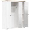 vidaXL Garderobe BODO hvit og brun 146x53,5x173 cm heltre furu