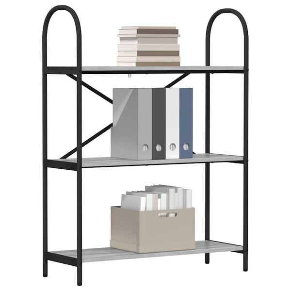 vidaXL Bokhylle Gr&aring; Sonoma 80 x 30 x 109 cm Konstruert tre