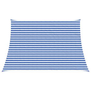 vidaXL Solseil Bl&aring; og hvit 4 / 5 x 3 m HDPE