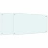 vidaXL Kj&oslash;kkenplater 2 stk hvit 80x40 cm herdet glass