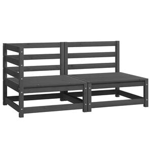 vidaXL Hagesofagruppe 2 deler gr&aring; heltre furu