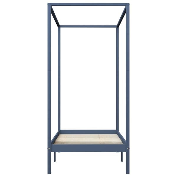 vidaXL Himmelsengeramme heltre furu grå 90x200 cm