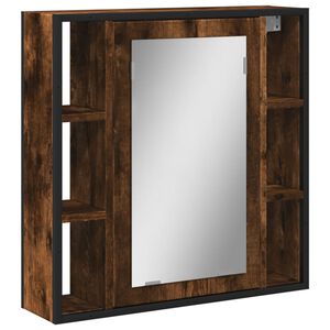 vidaXL Baderomsskap med speil r&oslash;kt eik 60x16x60 cm konstruert tre