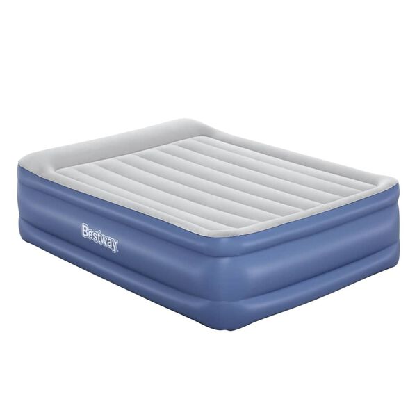 Bestway Luftmadrass Tritech 2 personer 203x152x56 cm blå og grå