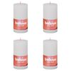 Bolsius Rustikke s&oslash;ylelys Shine 4 stk 130x68 mm skyet hvit