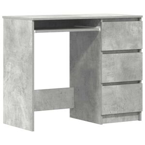 vidaXL Skrivebord betonggr&aring; 90x45x76 cm konstruert tre