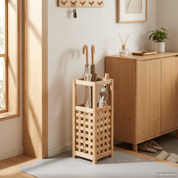 VidaXL Paraplystativ heltre valn&oslash;tt 18x18x50 cm