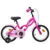 vidaXL Barnesykkel 14 Tommer for 3-5 &aring;r gamle M&oslash;rk rosa