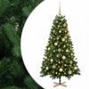 vidaXL Kunstig juletre med julekuler 120 cm 150 LED-lys Varmhvit PVC