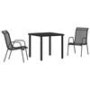 vidaXL Hage Spisegruppe 3 pcs Svart Pulverlakkert st&aring;l
