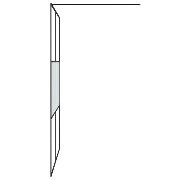 vidaXL Dusjvegg svart 140x195 cm halvfrostet ESG-glass
